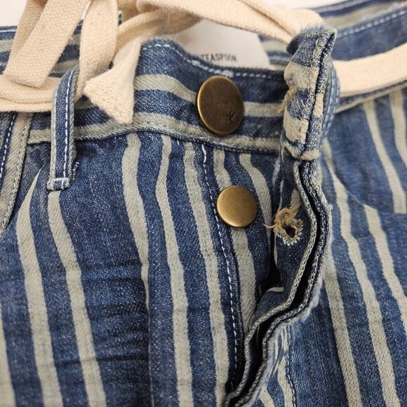 New One Teaspoon Cowboy Stripe Vanguard Mini Skirt Womens 23 Relaxed Blue Stripe - Picture 5 of 6